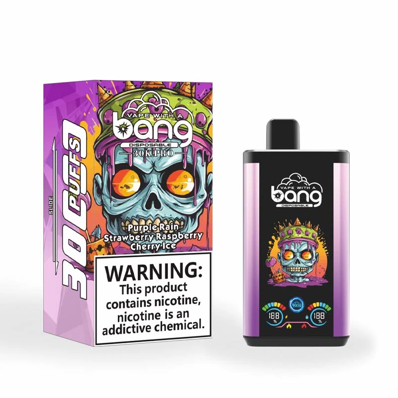 Bang 30K Pro 30,000 Puffs Dual Flavor Vape Purple Rain and Strawberry Raspberry Cherry Ice Bang 30K Pro 30,000 Puffs Dual Flavor Vape Purple Rain and Strawberry Raspberry Cherry Ice