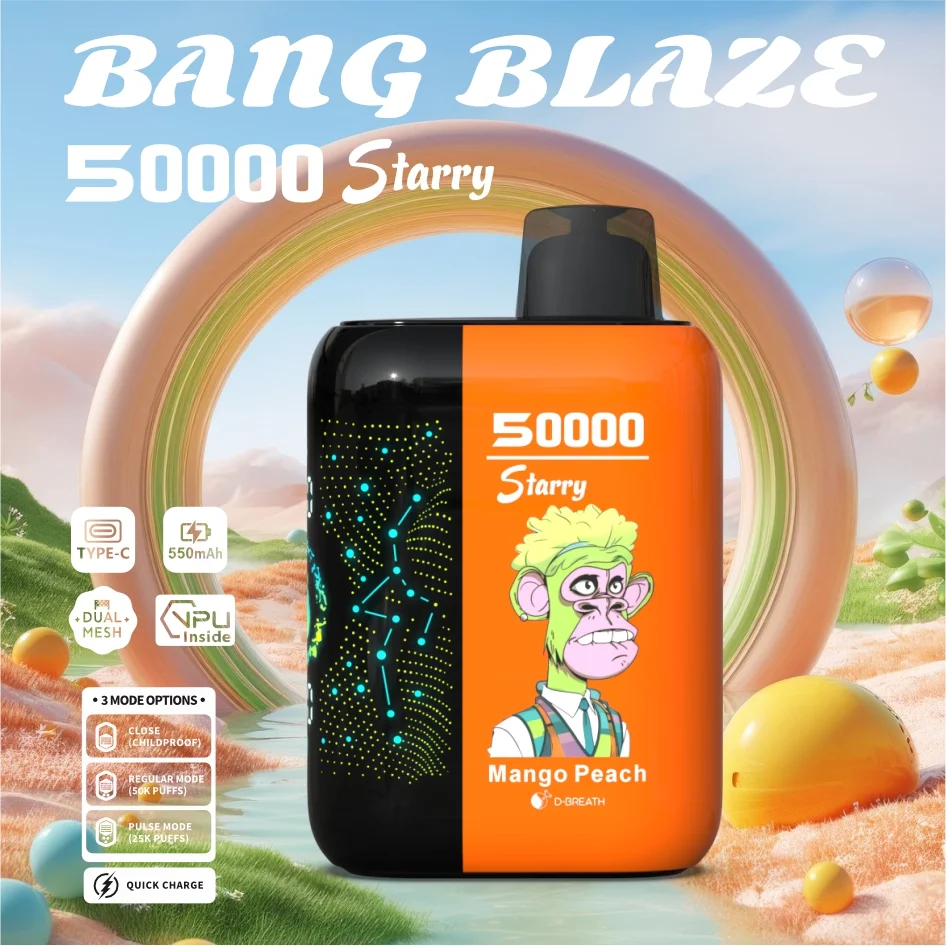 Bang Blaze 50000 Puffs Disposable Vape Starry Twist Mango Peach Bang Blaze 50000 Puffs Disposable Vape Starry Twist Mango Peach