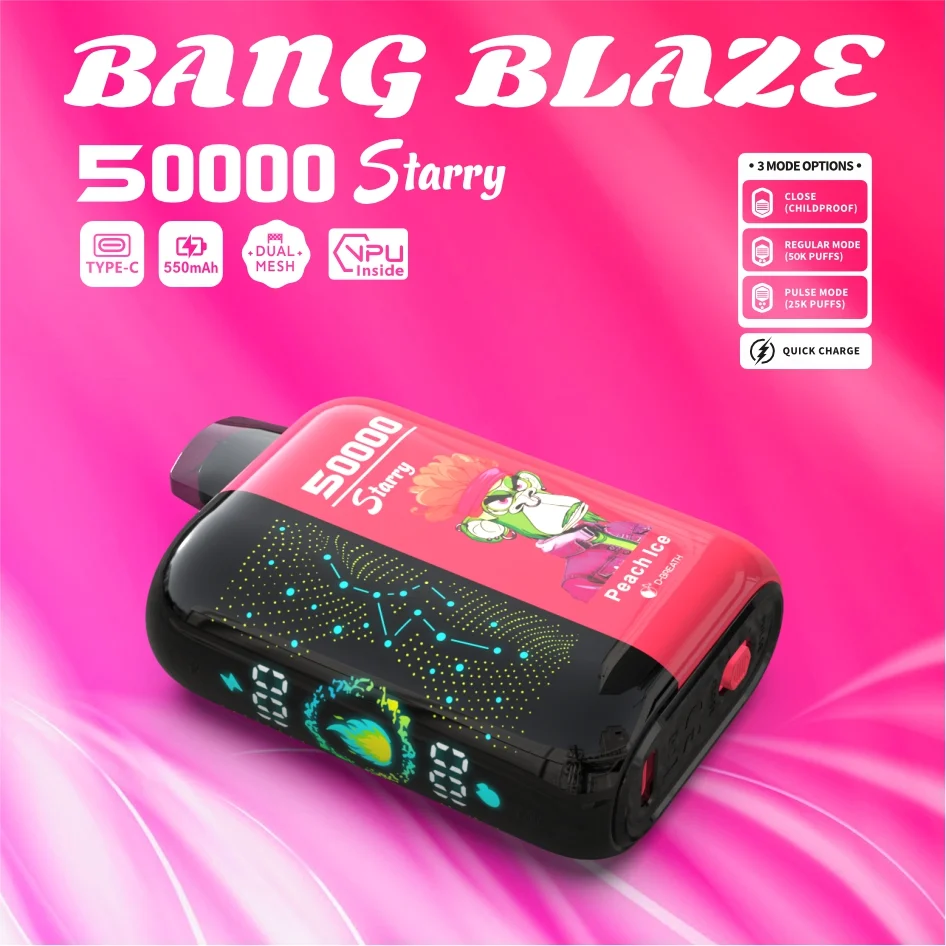 Bang Blaze 50000 Puffs Disposable Vape Starry Twist Peach Ice Bang Blaze 50000 Puffs Disposable Vape Starry Twist Peach Ice
