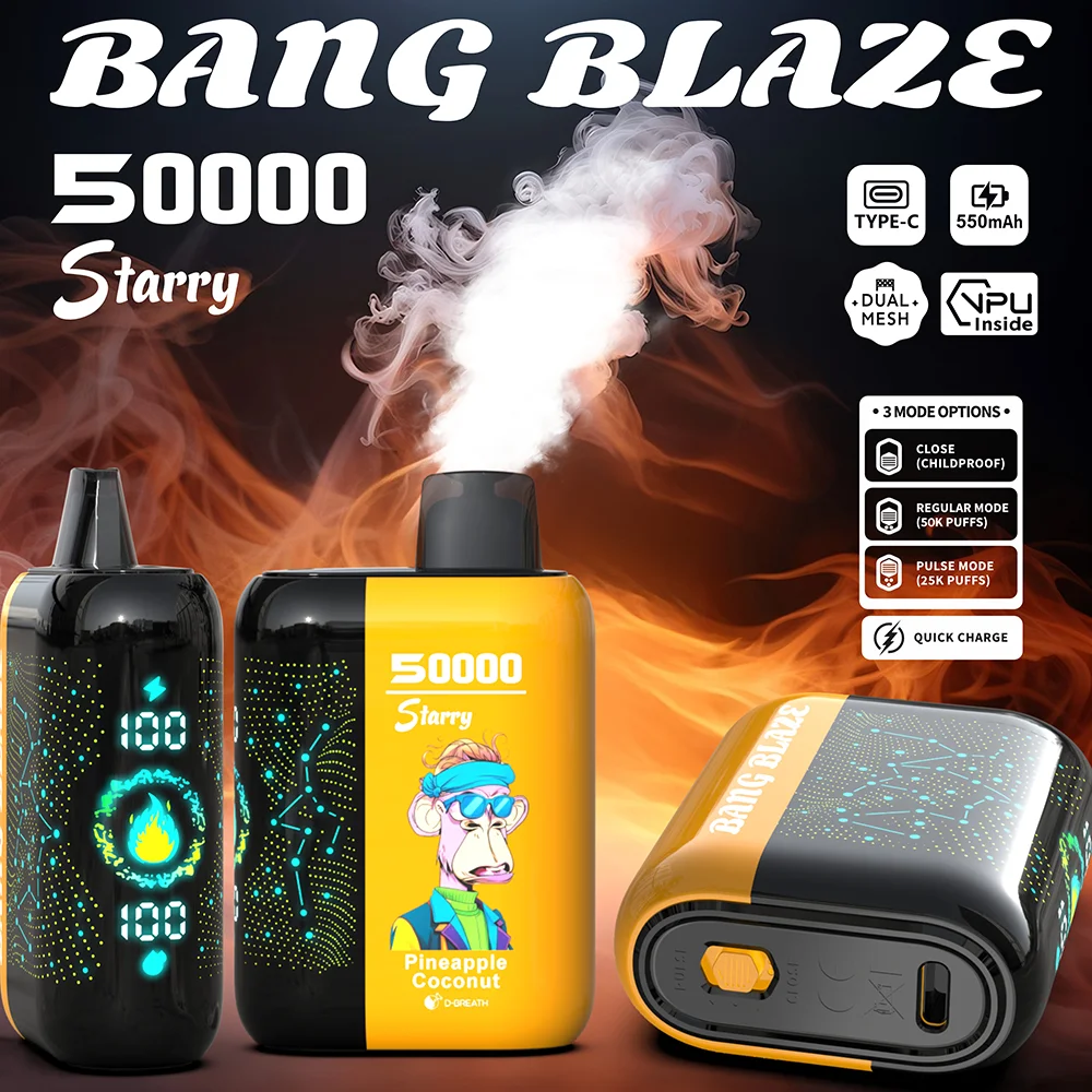 Bang Blaze 50000 Puffs Disposable Vape Starry Twist Pineapple Coconut Bang Blaze 50000 Puffs Disposable Vape Starry Twist Pineapple Coconut
