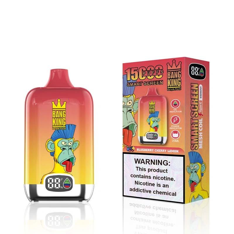 Bang King 15K Smart Screen 15000 Puffs Vape BLUEBERRY CHERRY LEMON Bang King 15K Smart Screen 15000 Puffs Vape BLUEBERRY CHERRY LEMON