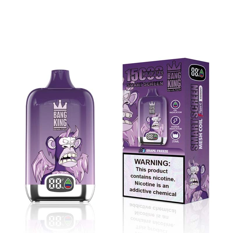 Bang King 15K Smart Screen 15000 Puffs Vape GRAPE FREEZE Bang King 15K Smart Screen 15000 Puffs Vape GRAPE FREEZE