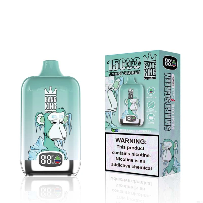 Bang King 15K Smart Screen 15000 Puffs Vape SOUR APPLE BLUEBERRY Bang King 15K Smart Screen 15000 Puffs Vape SOUR APPLE BLUEBERRY