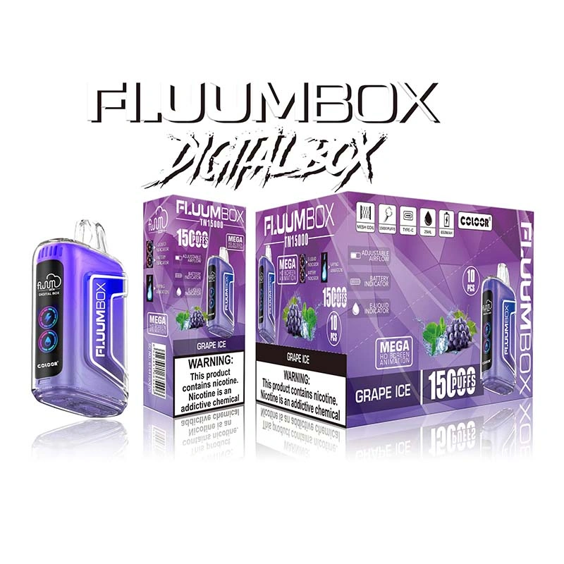 FLUUM Box Screen 15K 15000 Puffs Disposable Vape Grape Ice FLUUM Box Screen 15K 15000 Puffs Disposable Vape Grape Ice