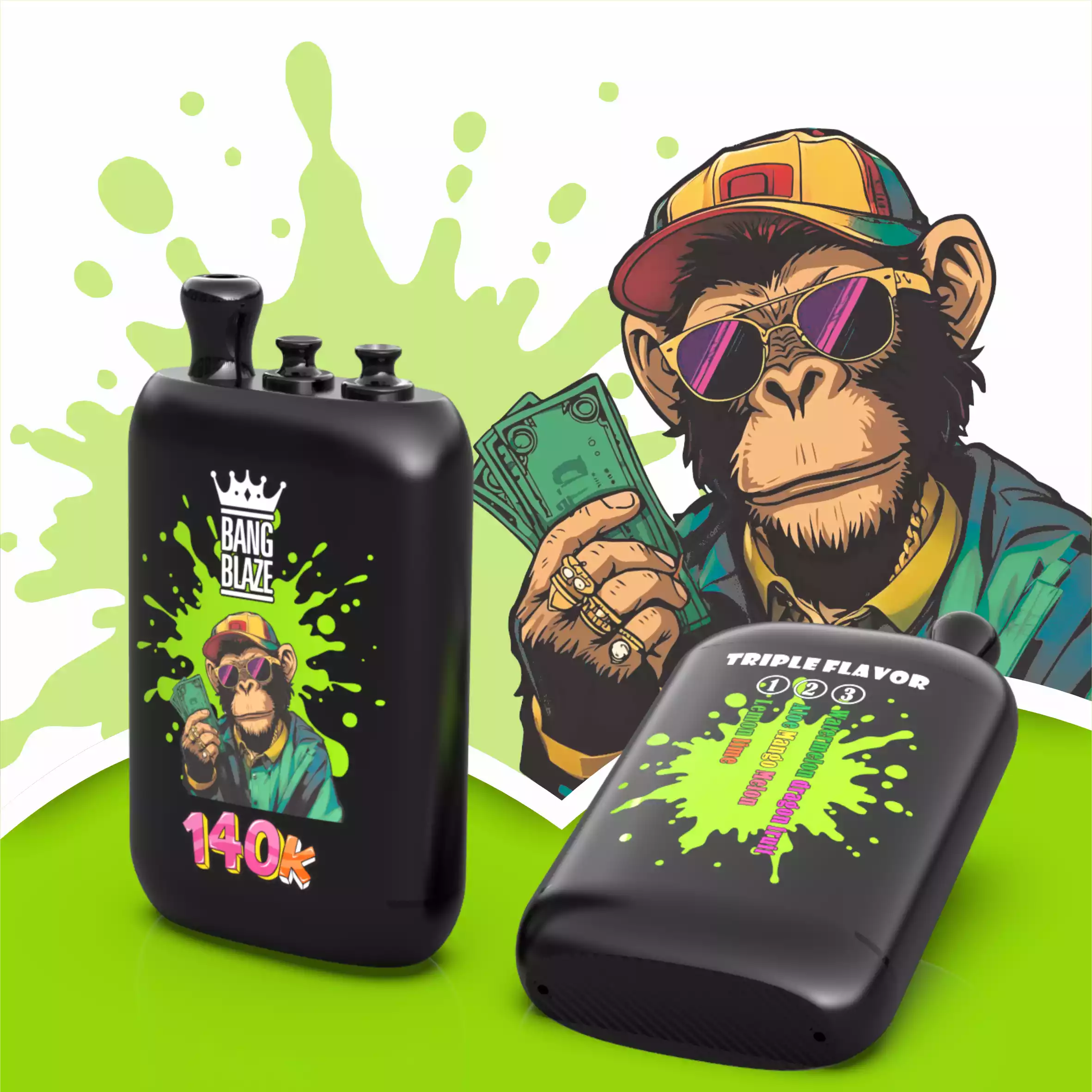 Bang Blaze 140K Vape 3-in-1 Flavors 140000 Puffs Disposable Vape Lemon Lime & Aloe Mango Melon & Watermelon Dragon Fruit Bang Blaze 140K Vape 3-in-1 Flavors 140000 Puffs Disposable Vape Lemon Lime & Aloe Mango Melon & Watermelon Dragon Fruit