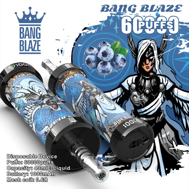 Bang Blaze 60K Puffs Disposable Vape Type-C Charging Hookah Vape Blue Razz Bang Blaze 60K Puffs Disposable Vape Type-C Charging Hookah Vape Blue Razz