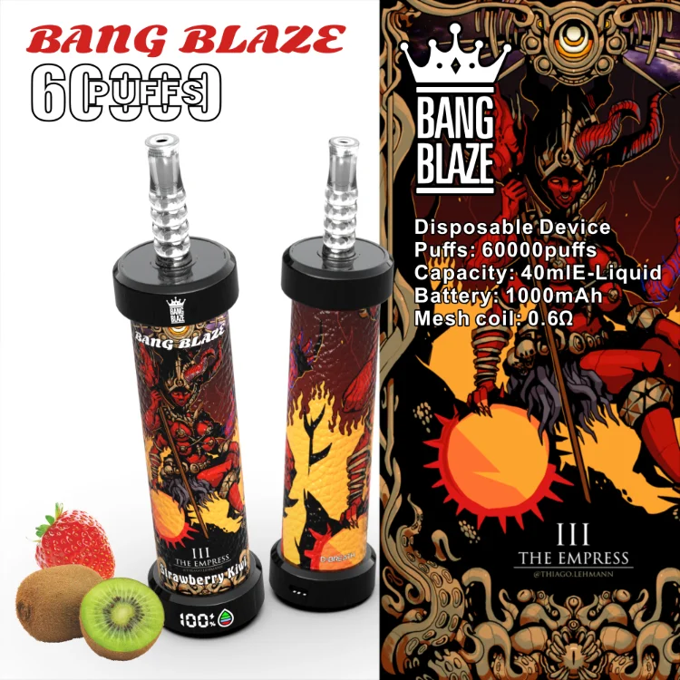 Bang Blaze 60K Puffs Disposable Vape Type-C Charging Hookah Vape Strawberry Kiwi Bang Blaze 60K Puffs Disposable Vape Type-C Charging Hookah Vape Strawberry Kiwi