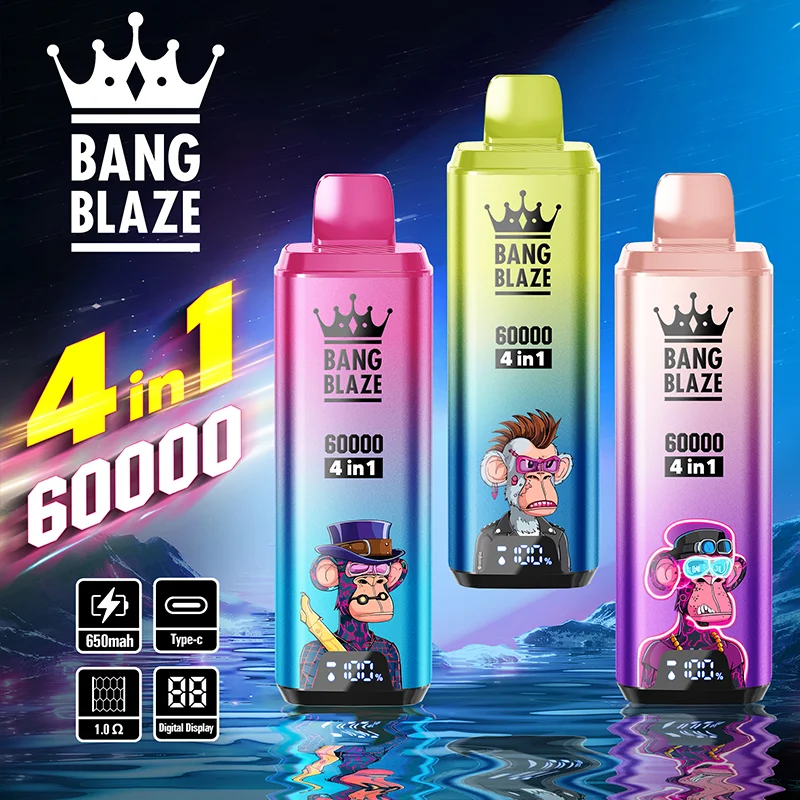Bang Blaze 60K Vape 4-in-1 Flavors 60000 Puffs Disposable Vape EU European Shipping Bang Blaze 60K Vape 4-in-1 Flavors 60000 Puffs Disposable Vape EU European Shipping