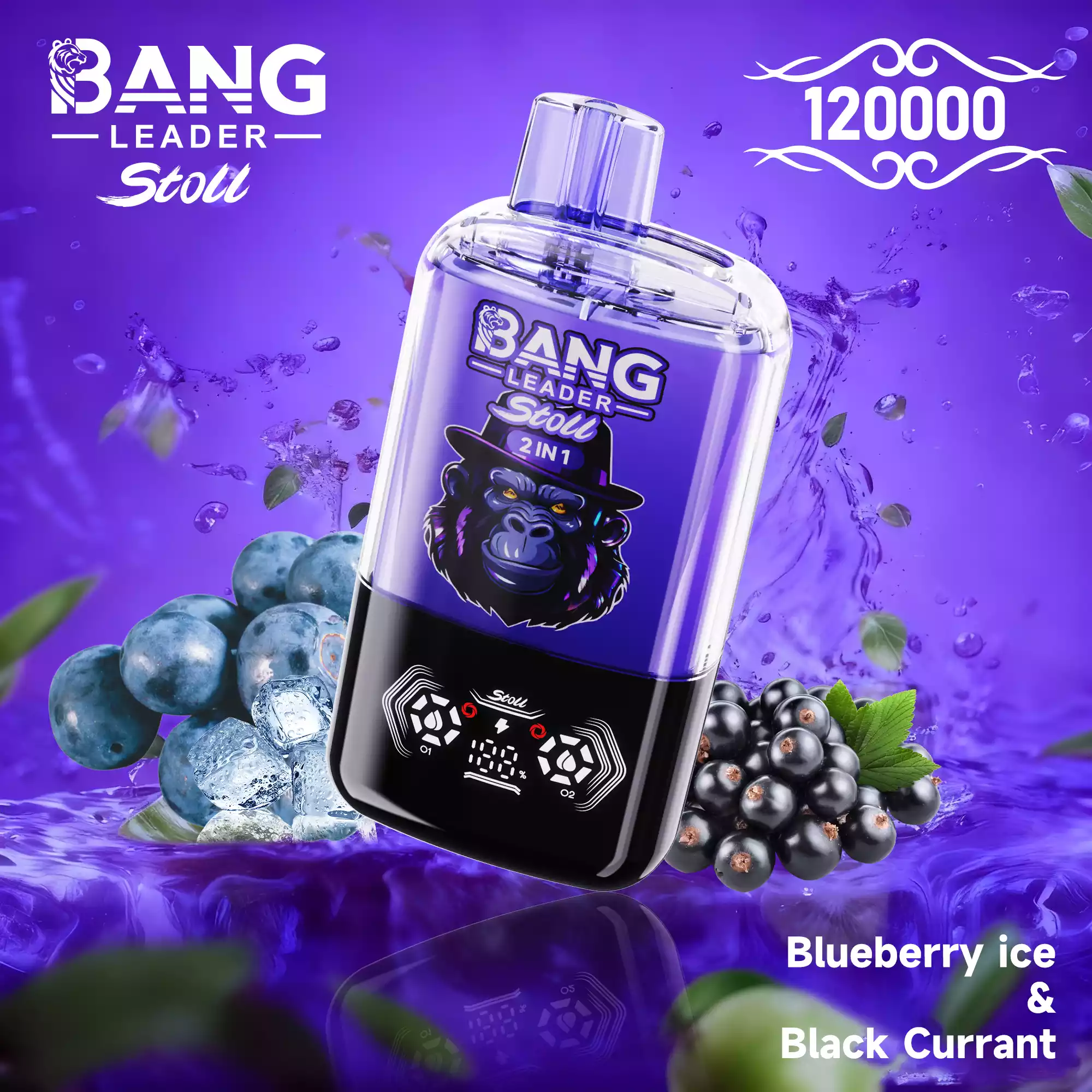 Bang Leader 120K Puffs Disposable Vape 2-in-1 Flavors Blueberry Ice & Black Currant Bang Leader 120K Puffs Disposable Vape 2-in-1 Flavors Blueberry Ice & Black Currant