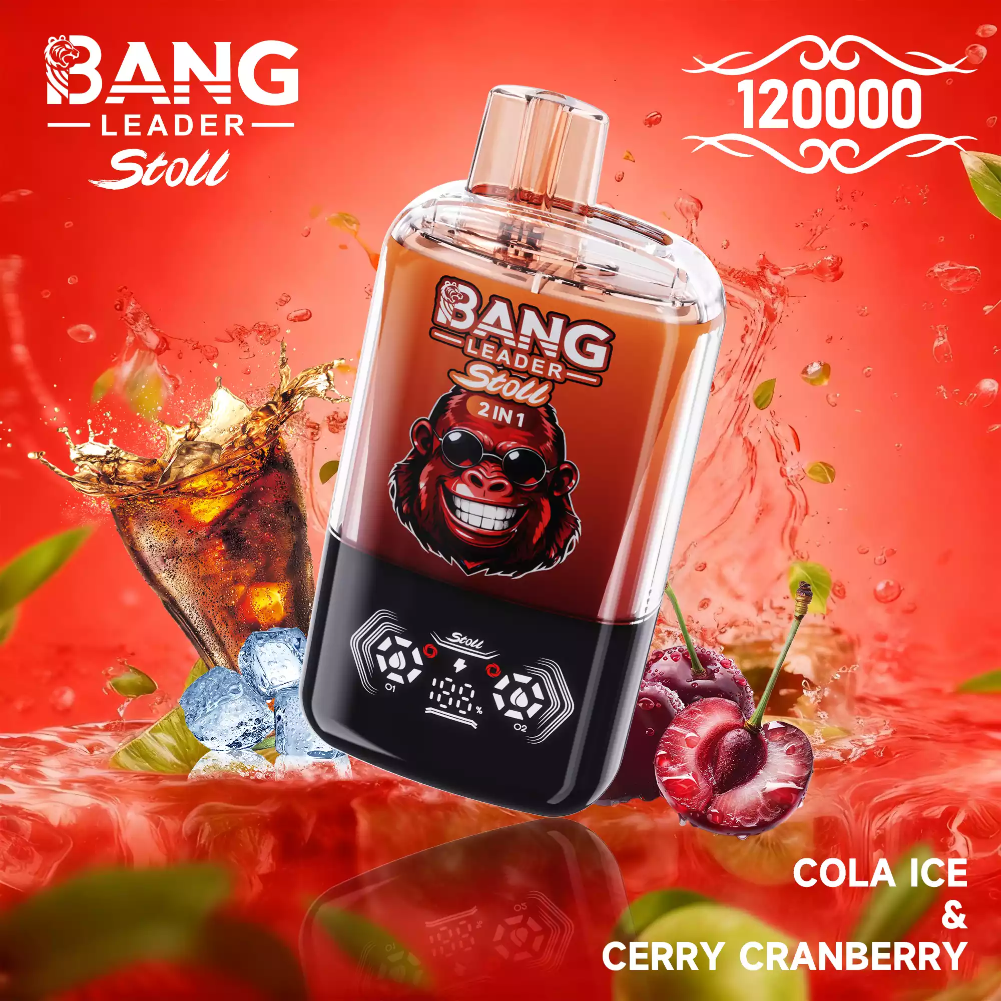 Bang Leader 120K Puffs Disposable Vape 2-in-1 Flavors Cola Ice & Cherry Cranberry Bang Leader 120K Puffs Disposable Vape 2-in-1 Flavors Cola Ice & Cherry Cranberry