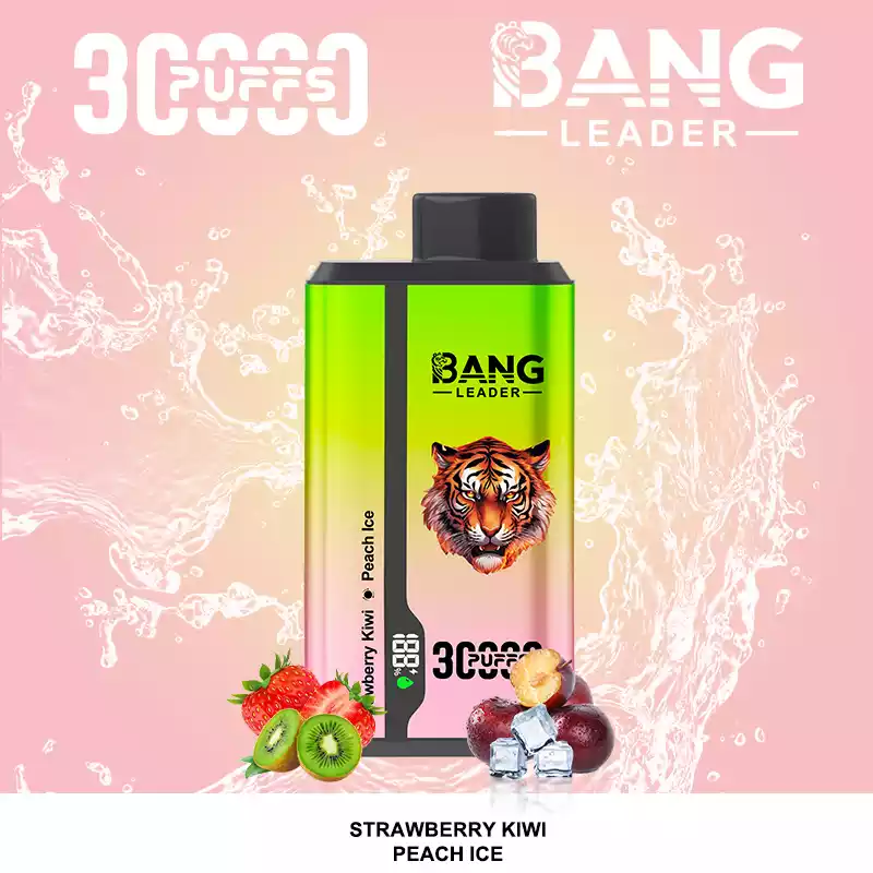 Bang Leader 30000 Puffs Disposable Vape 2-in-1 Dual Flavor Strawberry Kiwi & Peach Ice Bang Leader 30000 Puffs Disposable Vape 2-in-1 Dual Flavor Strawberry Kiwi & Peach Ice