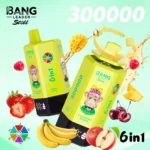 Bang Leader 300000 Puffs Disposable Vape 6-in-1 Flavors Hexagonal Design Smart Screen