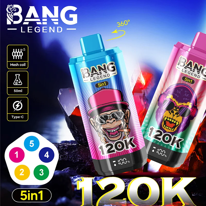 Bang Legend 120K Vape 5-in-1 Flavors 120,000 Puffs Disposable Vape Independent Mesh Coils EU Warehouse Shipping Bang Legend 120K Vape 5-in-1 Flavors 120,000 Puffs Disposable Vape Independent Mesh Coils EU Warehouse Shipping