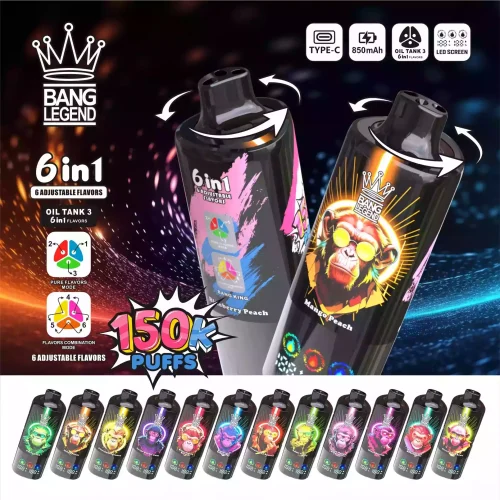Bang Legend 150K Puffs Vape Peach Ice & Mango Peach & Blueberry Peach (2)